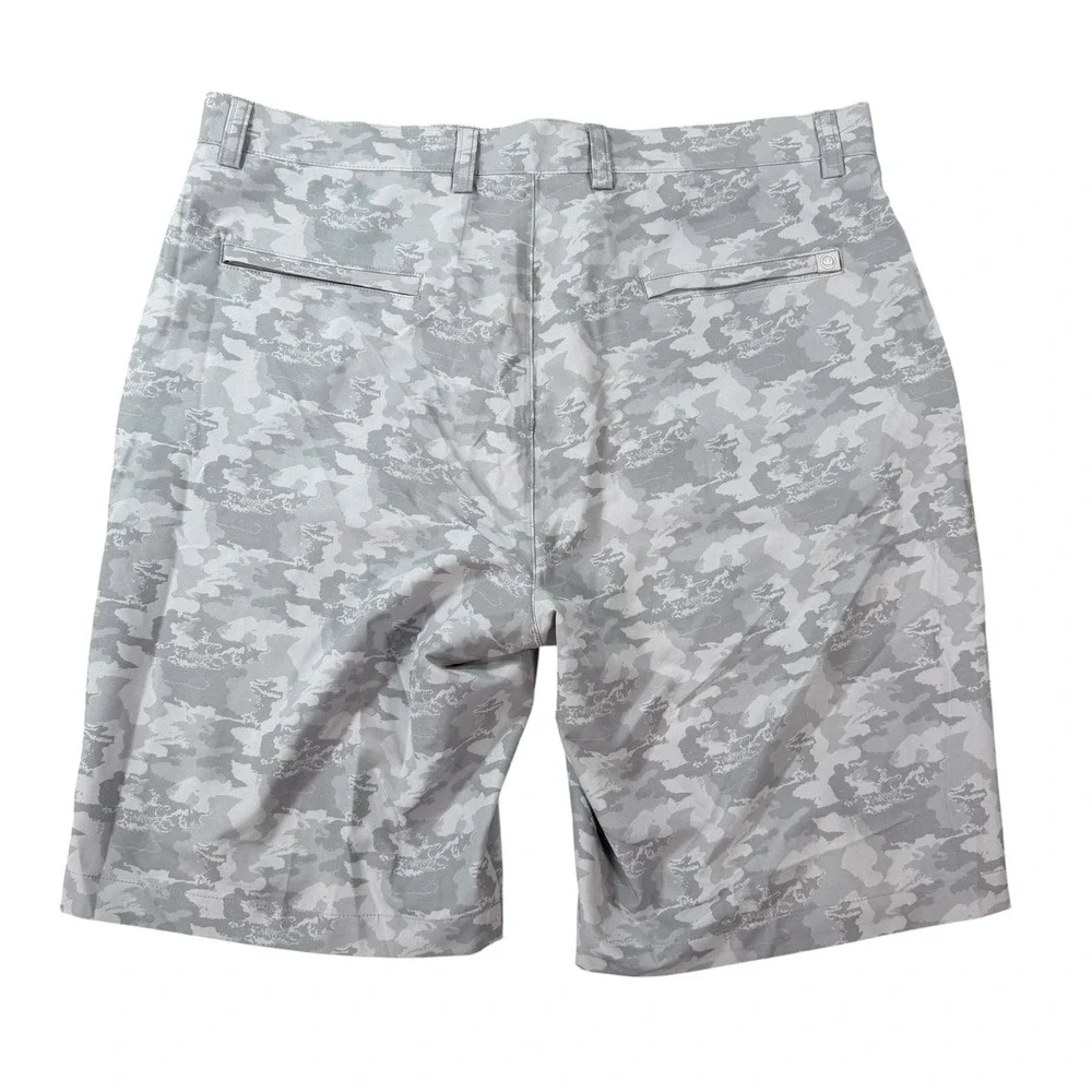 Peter Millar Mens Camo Performance Golf Shorts Gray Size 35